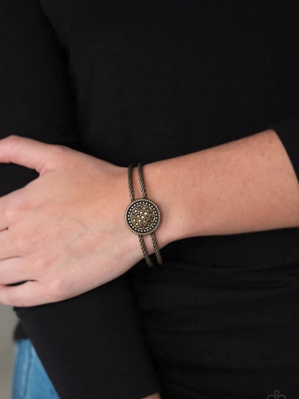 Paparazzi Jewelry Accessories - Definitely Dazzling - Brass Bracelet - Vintage